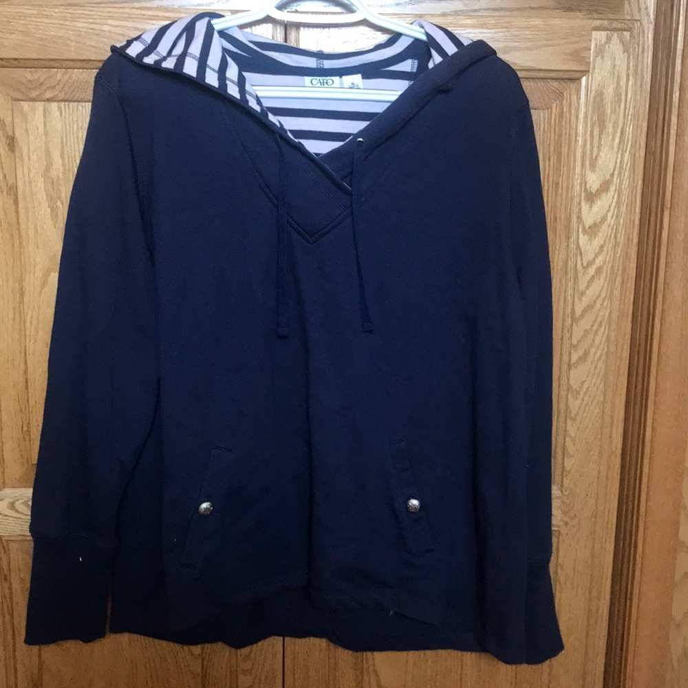 cato sweatshirt Dark navy and pink striped